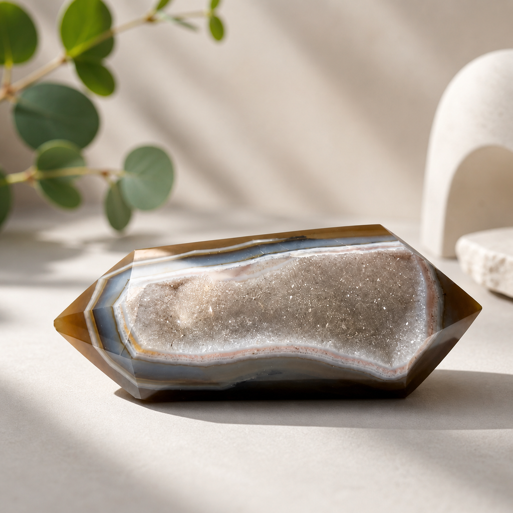2X Abundance Druzy Agate Double Point