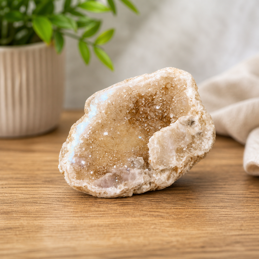 Emotional Healing Moonlight Geode for Health & Wellness