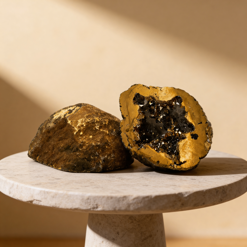 Golden Pyrite Geode for Wealth & Manifestation