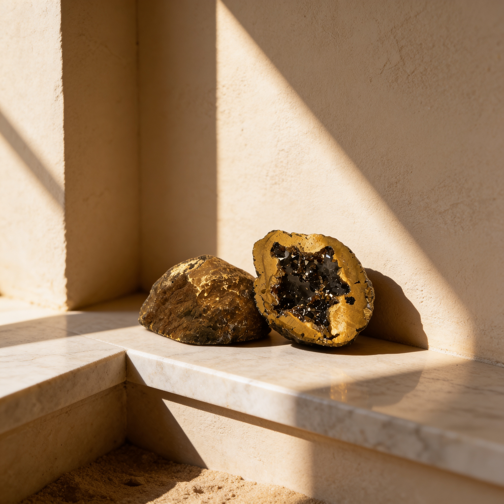 Golden Pyrite Geode for Wealth & Manifestation