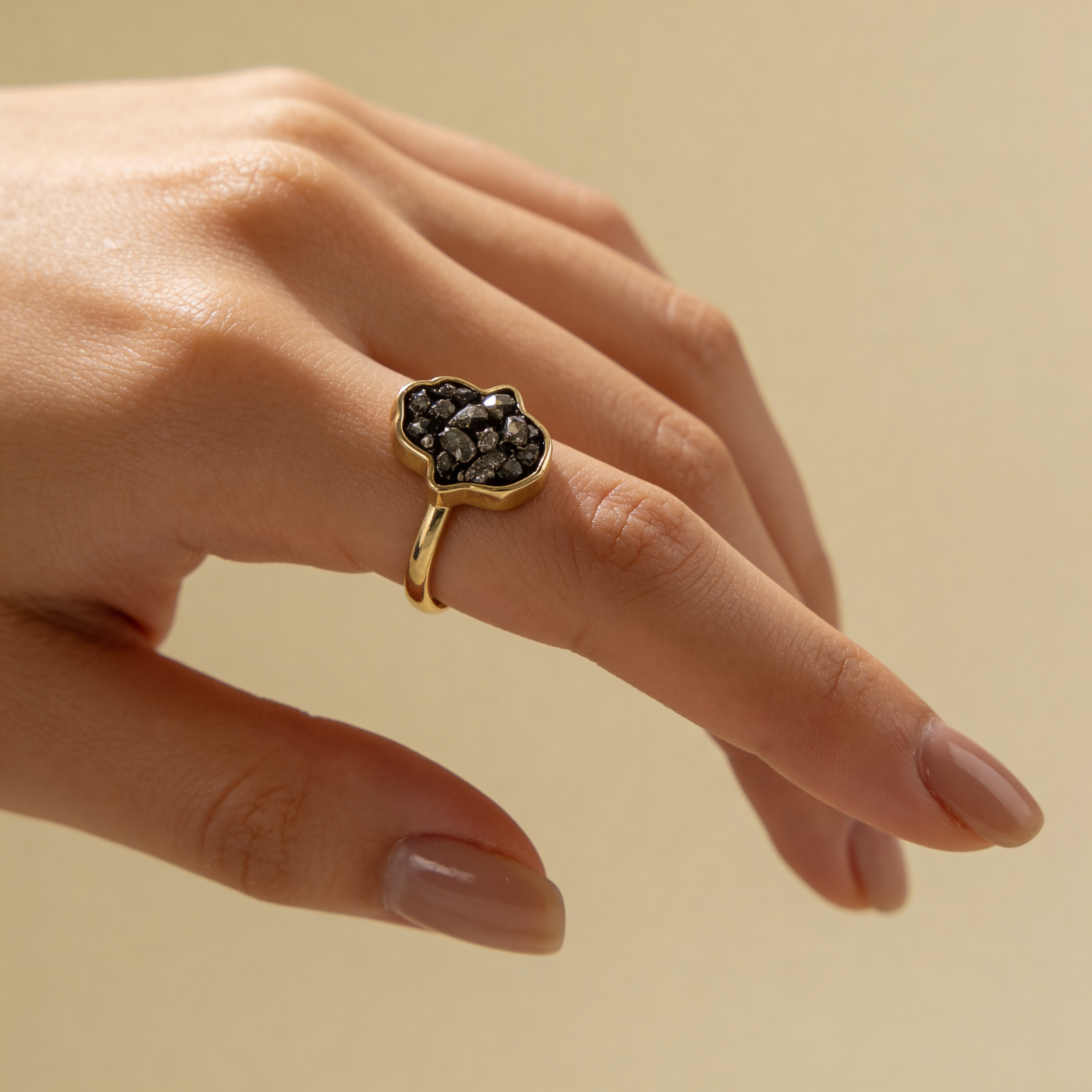 Humsa Pyrite Ring