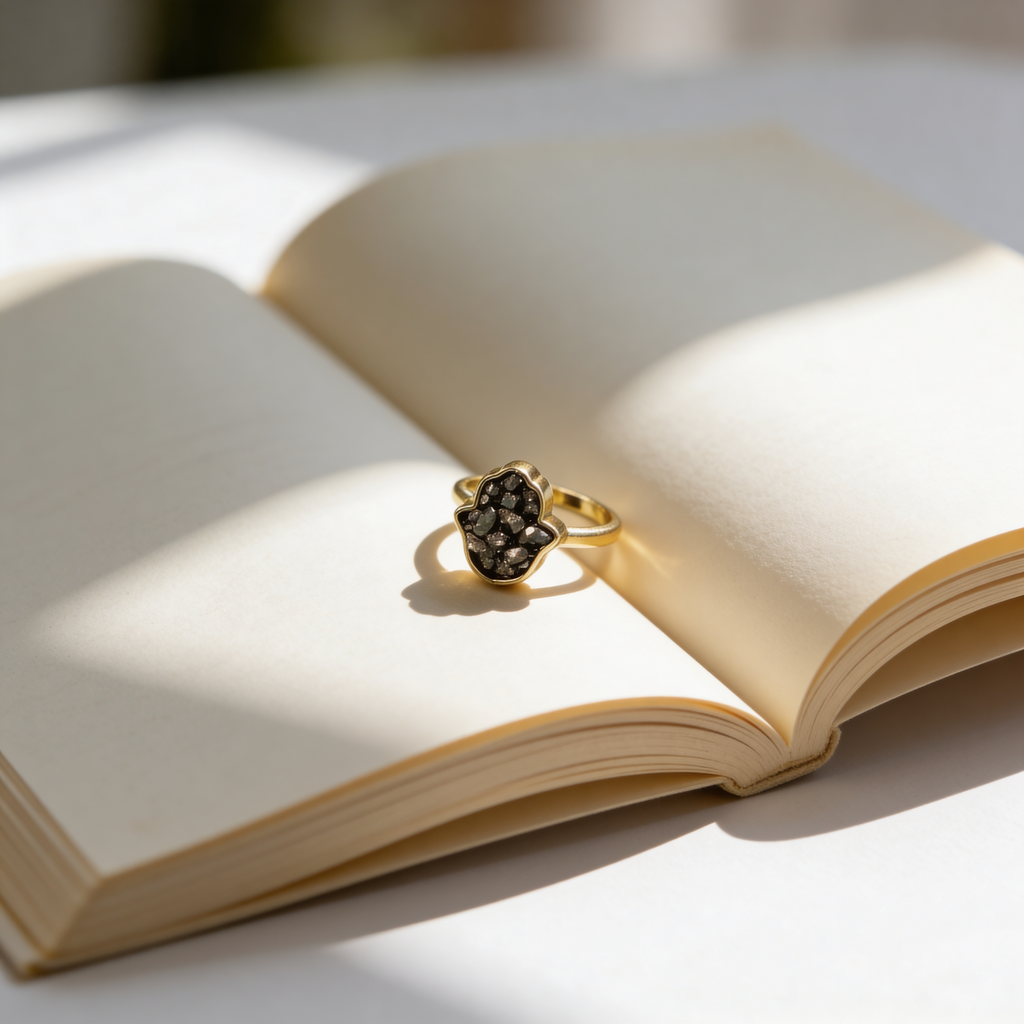 Humsa Pyrite Ring