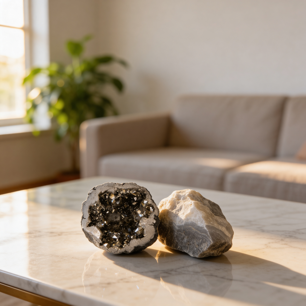 Silver Pyrite Geode for Relationships & Commitment