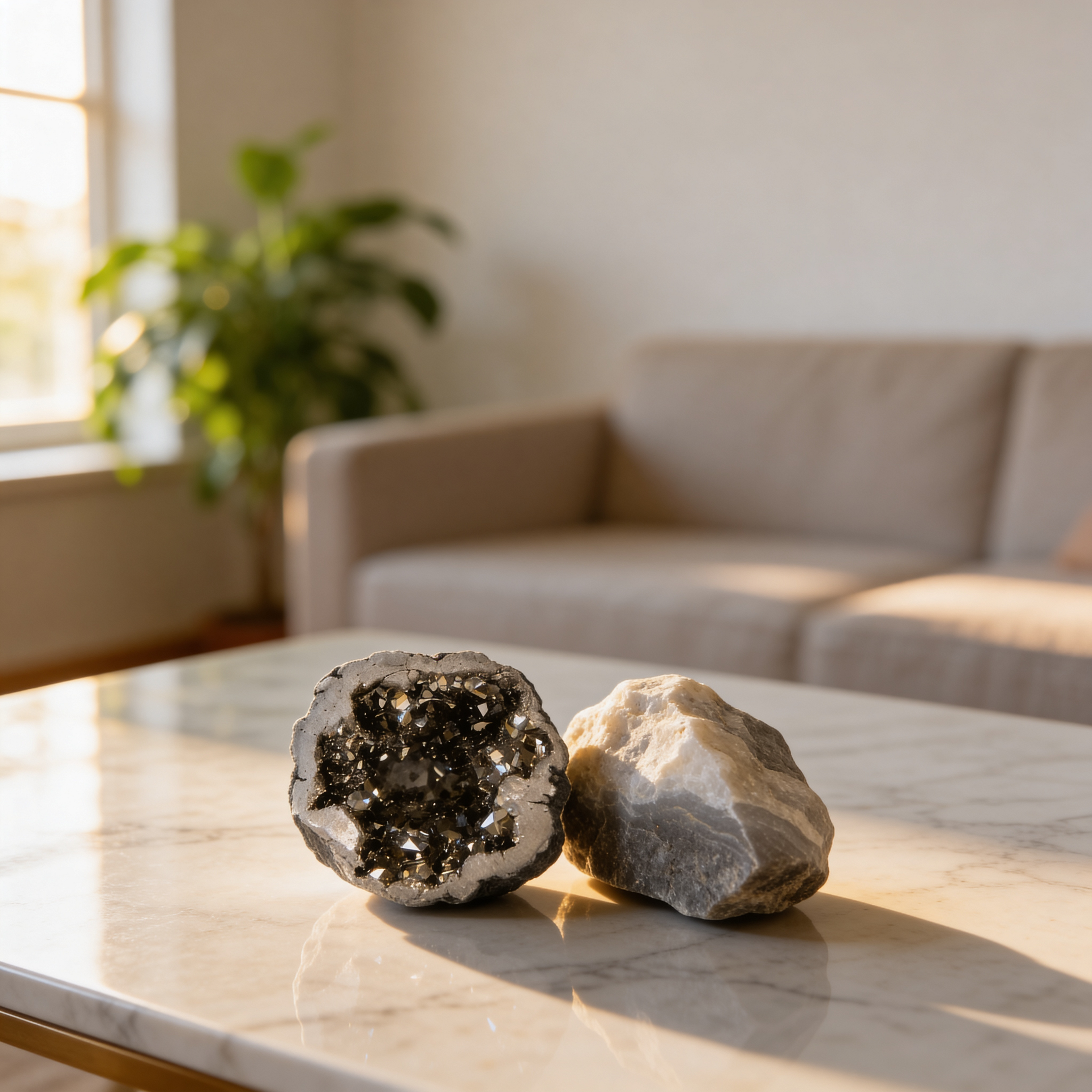 Silver Pyrite Geode for Relationships & Commitment