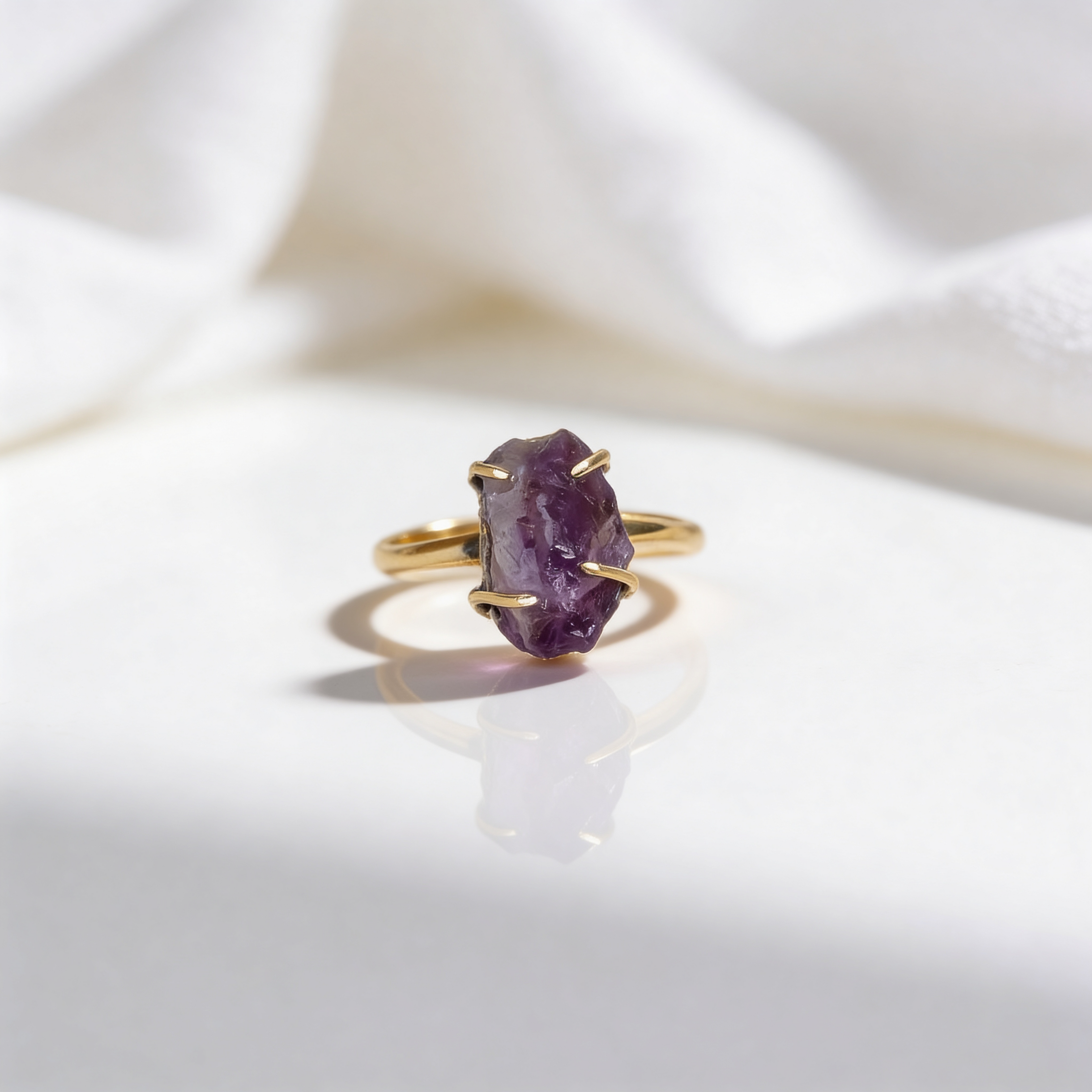 Raw Amethyst ring