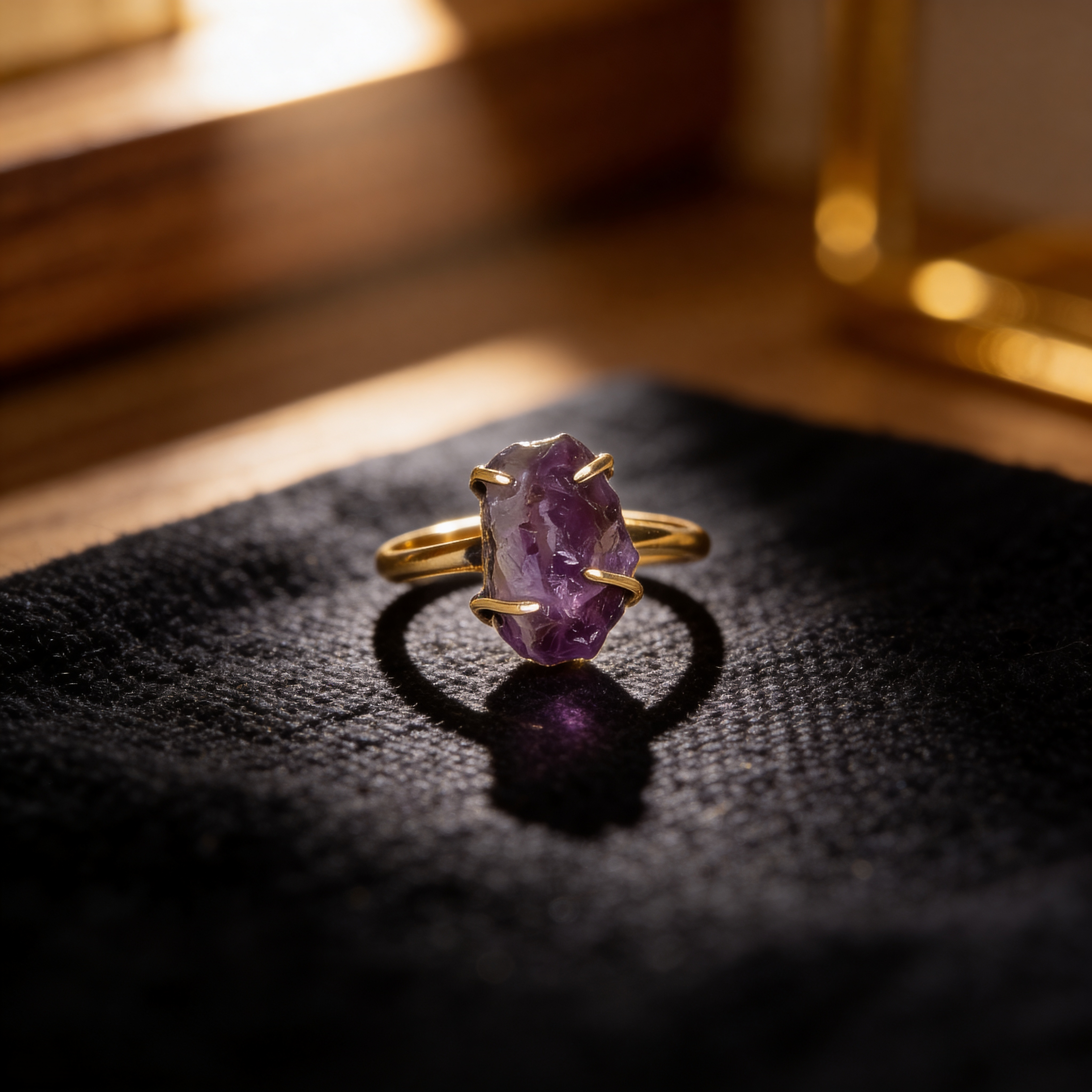 Raw Amethyst ring