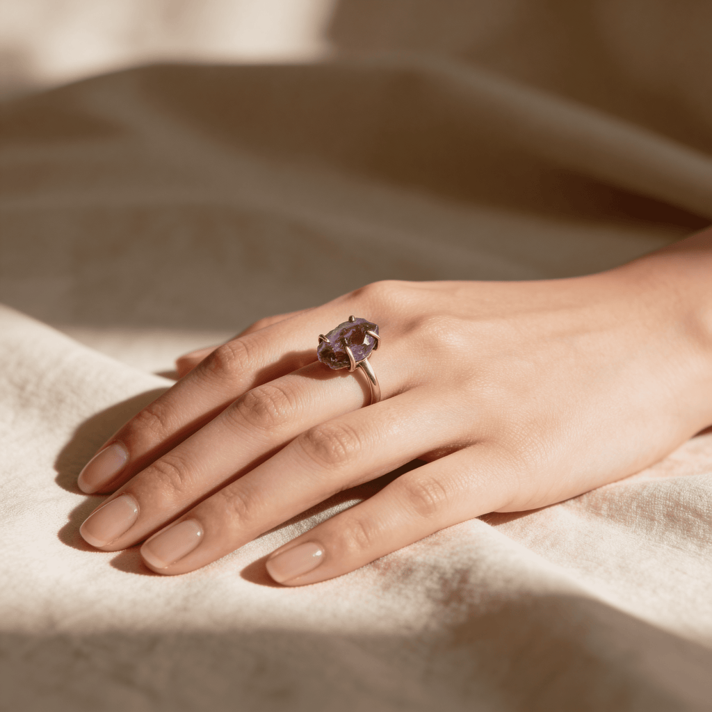 Raw Amethyst ring