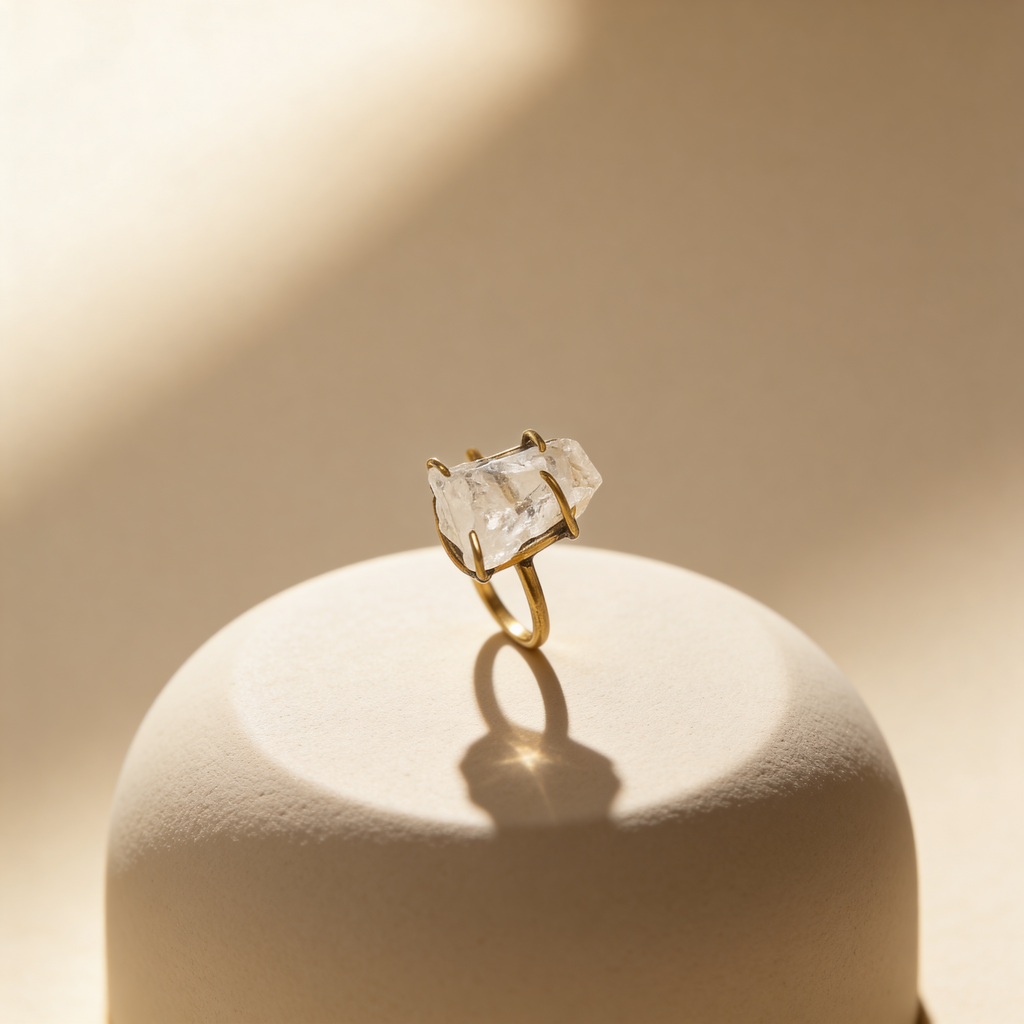 Raw Clear Quartz Ring