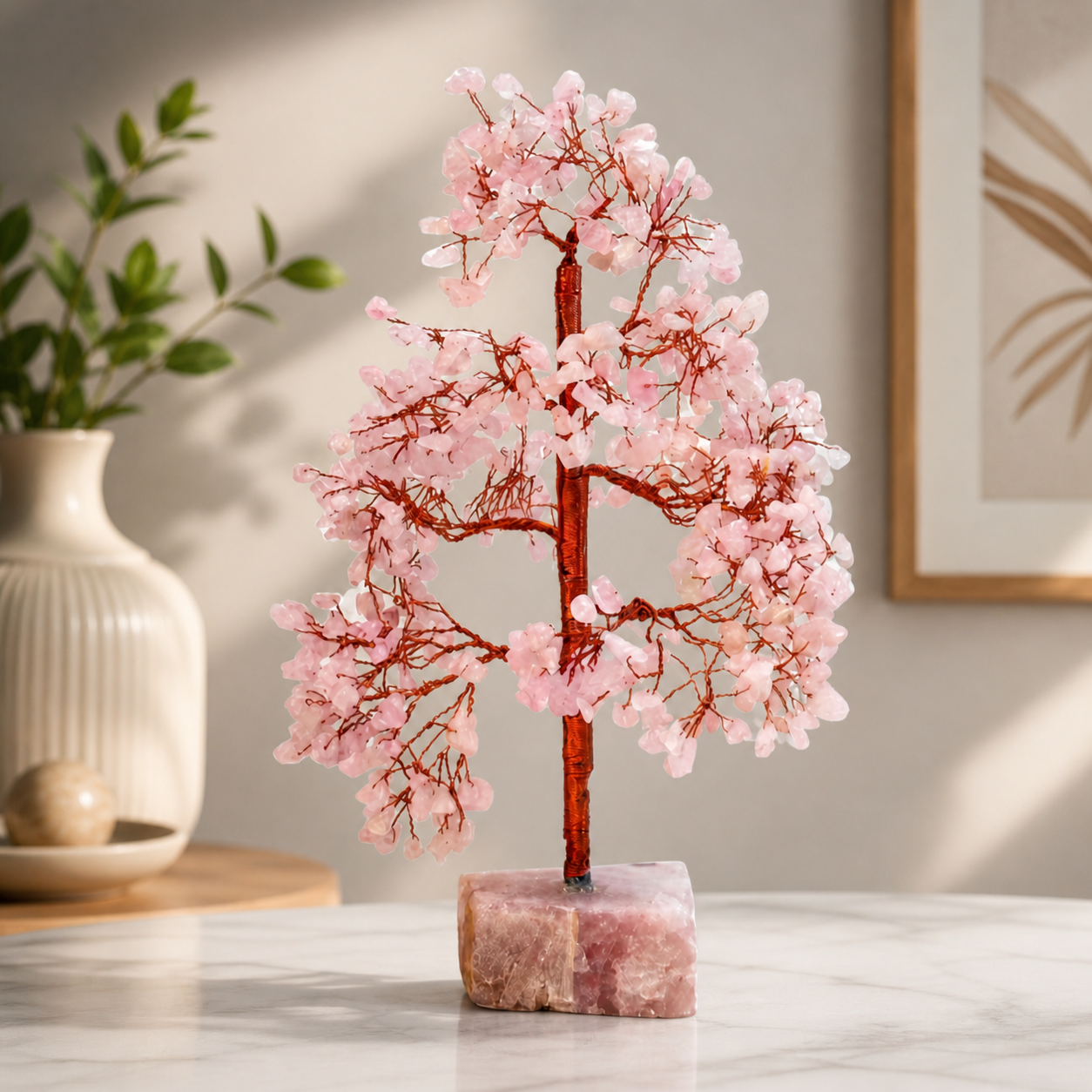 Rose Quartz Crystal Tree